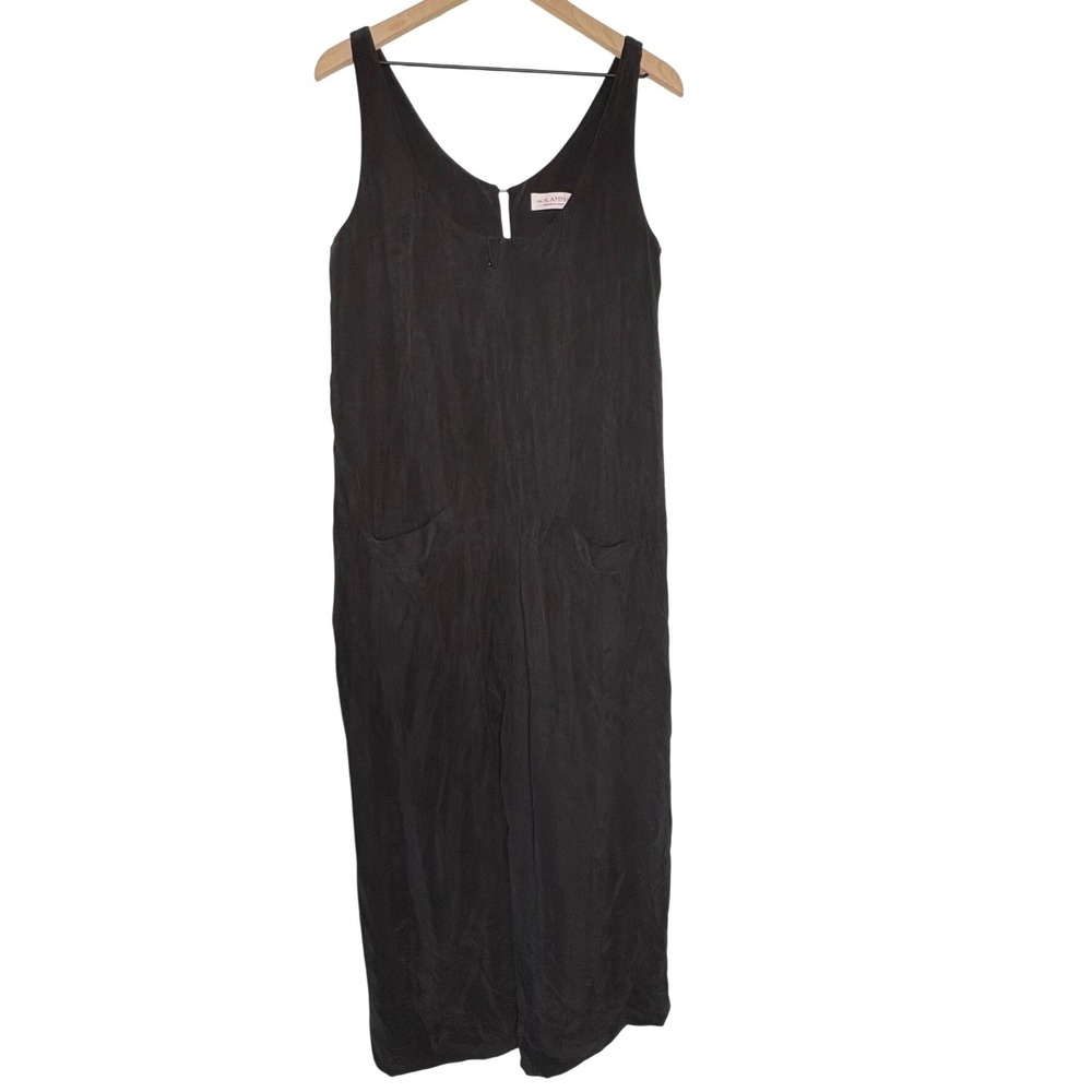 We Are AMMA Maternity Jumpsuit Black  Sleeveless Wide Leg Pockets Medium